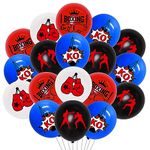 40 Pieces 12 Inches Boxing Party Latex Balloons Red Blue - Boxing Match Decorations, Glove Boxer Printed Balloon for Boxing Sport Wrestle Fitness Theme Birthday Party Supplies