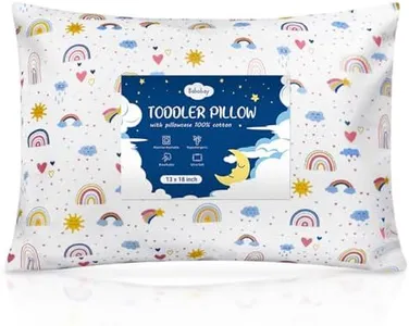 Babebay Toddler Pillow,13X18 Soft Toddler Pillows for Sleeping, Machine Washable Kids Pillow with Cotton Pillowcase, Perfect for Travel, Toddlers Cot