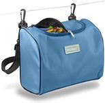 Wearable Clothespin Bag with Shoulder & Waist Strap. Double Secure Clips & Clever Quick Dry Mesh Clothes Pins Bag Holder. Clothes Pin Bag That Holds Up To 300 Medium Clothespins (Blue, Zip Top)