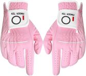 FINGER TEN Womens Ladies Golf Rain Gloves Pair Both Hand or 2 Pack Left Right Hand, Wet Hot Cool Grip, Fit Small Medium Large XL (Pink, Large, Ambidextrous)