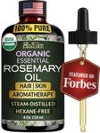 Ella & Eden Organic Rosemary Essential Oil for Hair with Glass Dropper 4 Fl Oz | 100% Pure Cold-Pressed USDA Certified Hexane-Free Natural Rosemary Oil for Hair Growth Skin Aromatherapy