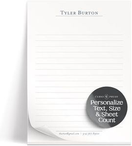 Custom Stationery Notepad - Personalized Notepads with Name and Contact Info with 50 or 100 Sheets, Personalized To Do List Notepad, Personalized Note Pads Stationary for Men and Women - Prestige Pad