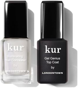 LONDONTOWN kur Milky Nail Conceal & Go Duo Set, Includes Milky Nail Illuminating Concealer & Gel Genius Top Coat, 2 Piece Set, 0.4 Fl Oz