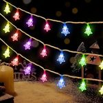 Gesto Serial String Lights for Decoration- 14 LED Crystal Star Fairy Lights Indoor Outdoor for Home Decoration,Christmas Tree Decoration, Diwali Decoration,Mandir Decoration,Birthday Party(Multicolor)