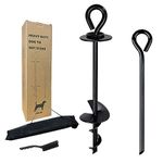 Dog Stake for Outside, Heavy Duty Dog Tie Out Stake for Large Dogs up to 150 lbs,Dog Runner for Yard, Stake for Beach, Ground Screw for Dogs Camping Gear