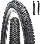 2 Pack Bike Tire 26X1.95 Inch Folding Replacement Bike Tire with Tire Levers Foldable Bead Wire Bicycle Tire for Mountain Bike (26 X 1.95)