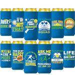 Pop Nordic Pickleball Party Slim Can Cooler - Funny Pickleball Gifts 12 Packs Can Sleeve for Beer, Neoprene Insulated Beer Cozy Bulk for Pickleball Themed Party Favors Decorations Supplies