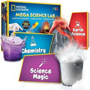 National Geographic Mega Science Lab - Science Kit for Kids with 130+ Easy Experiments, Featuring Earth Science, Chemistry Set, and Magic STEM Projects for Boys and Girls (Amazon Exclusive)