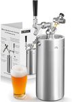MRbrew 128oz Mini Keg Growler Portable Draft Beer Dispenser System Pressurized Stainless Steel Beer Growler Tap System Home Mini Kegerator, with Professional Beer Tap and CO2 Regulator to Keep Fresh