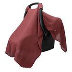 Muslin Cotton Baby Car Seat Cover, Universal Fit Carseat Canopy Covers for babies, Girls and Boys By Comfy Cubs (Wine)
