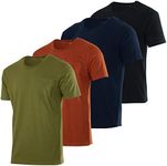 4 Pack: Big & Tall Mens Heavyweight King Size Cotton Quick Dry Fit Shirt Short Sleeve Crew Pocket T-Shirt Tee Gym Casual Work Fashion Athletic Active Workout Undershirt Sport Lounge- Set 9, 5X Tall