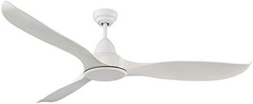 Martec Wave 3 ABS Blade DC Remote Control Ceiling Fan Only, White Satin, 1320 mm Diameter