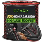 14AWG Speaker Wire, GearIT Pro Series 14 AWG Gauge Speaker Wire Cable (500 Feet / 152.4 Meters) Great Use for Home Theater Speakers and Car Speakers Black