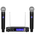 MicrocKing Wireless Microphone System Dynamic Handheld Microphones,150-260Ft Operating Range,16 Hours Continuous Use,Ideal for Karaoke, Party, DJ, Church, Wedding, Indoor/Outdoor Activities