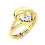 BEEZAL 14KT Heart Gold Rings with CZ Diamond for Women…