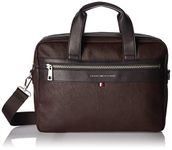 Tommy Hilfiger Men's Leo Briefcase, Dark Chocolate, One Size