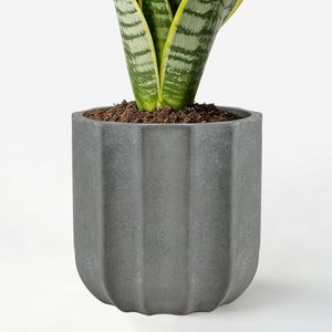 Avyra Velen Large Ceramic Planter, 12 Inch Plant Pot with Drainage Hole & Removable Drain Plug, Decorative Flower Pot for Indoor Outdoor Plants, Modern Round Planter, Grey