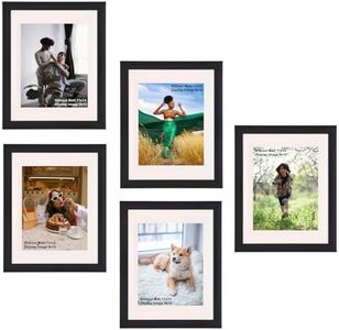 Bless-International-11x14-Photo-Frame Showcase-8x10-Photos-With-Mat-Or-11x14-Without-Mat Wall-Mounted-Picture-Frame Elegant-Black-Finish-Set-Of-5