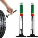 2 PCS Tyre Tread Depth Gauge Uk Tyre Depth Gauge, Tire Tread Depth Gauges For Car Color-Coded Car Tire Metric Accurate Measurement Tool 0-32NDS/0-25mm Range,tire Gauge for Various Vehicles