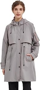 Orolay Women's Long Windbreaker Hooded Light Jacket Active Outdoor Anoraks Alloy S