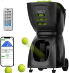 PUSUN Tennis Ball Machine, PT-Max C Automatic Tennis Ball Machine for Training, Support App&Remote Control, Large Capacity for 145+Balls, Self-Programming, One-Click Adjust Speed/Frequency/Spin/Angle