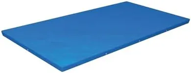 Bestway Flowclear Rectangle 13' 1" x 6' 11" Pool Cover for Above Ground Swimming Pools with Drain Holes and Tie-Down Ropes, Blue (Cover Only)