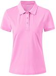 MoFiz Women Golf Polo Shirts Short-Sleeve Cotton Moisture Wicking Casual Sports Polo T-Shirts Pink Size M