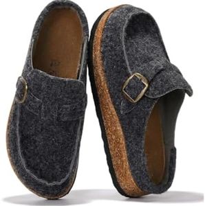 Project Cloud Genuine Leather Moccasin-Style Clogs for Women - Memory Foam and Water Resistant Mules Slip-on - Non-Slip and Durable Clogs Casual Shoes for Women Footwear (Carline, DKGREYFLAN,6.5)