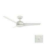 HUNTER FAN Ceiling Fan Trimaran 132 cm Indoor and Outdoor, and Wall control, Fresh White, 3 Blades Fresh White and Fresh White Ideal for Summer or Winter, Model 50942