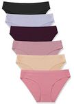 FINETOO 6 Pack Women’s Seamless Hipster Underwear No Show Panties Invisibles Briefs Soft Stretch Bikini Underwears XS-XL