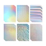 Nvanvmm 120Pcs Thick Metallic Holographic Card Mirror Paper Holographic Cardstock Stock 8.5X11Inches Mirror Paper Sheets for Craft Cardboard Letter Poster Supplies