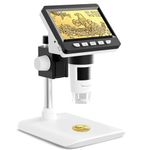 CIMELR LCD Digital Microscope, USB Microscope with 8 Adjustable LED Lights for Adults Kids - Compatible with Windows/Mac iOS，4.3 inch Coin Microscope 50X-1000X Magnification（Not included 32GB TF Card）