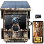 CEYOMUR 4K 30fps Solar Trail Cameras, 46MP WiFi Trail Camera with Night Vision 0.1s Trigger Motion Activated, Game Camera with 120° Detection IP66 Waterproof for Wildlife Scouting with 32GB SD Card