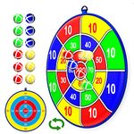 25.5in Large kids Dart Board with 12 Sticky Balls, Kids Ball Games, Indoor Game/Outdoor Game/Garden Game/Board Game/Fun PartyGame Toys, for 3+ Year Old Boys Girls(65cm)