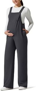 G4Free Maternity Overalls Pregnancy Overalls Loose,Dark Gray,XL,Petite