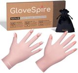 GloveSpire Thickened UV Gloves for Nails,UPF50+ UV Protection Gloves,Fingerless Gloves for Women Gel Manicures Anti UV Light(One Size Fits Most/Pink)