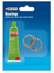 WELDTITE Bearings - 1/4" Rear Hub Ball Cages x 2 and 1 x All Purpose Lithium Grease for Bikes