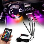 OBEROI'S TRADERS Multicolor Car Dashboard Interior 48 Led Atmophere RGB Light With 4 Strip & Remote For All Cars