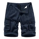 APTRO Mens Cargo Shorts Combat Casual Cotton Shorts with Multi Pockets Workwear Navy CS05 36