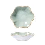 Ceramic Spoon Rest, Tea Bag Holder Dish, Flower Shape Spoon Holder Kitchen, Sauce Dishes, Sushi Soy Dipping Bowl, Coffee Station Decor Coffee Accessories 2pcs (Green)