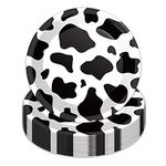 50PCS Cow Print Plates 9 Inch Cow Paper Plates Jungle Safari Party Supplies Animal Print Party Plates Cow Theme Birthday Party Plates Disposable Paper Food Trays Baby Shower Jungle Party Decorations