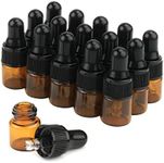 15Pcs Amber Glass Dropping Bottles 