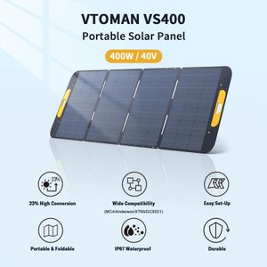 VTOMAN VS400 Portable 400W Solar Panel – Foldable, IP67 Waterproof, 25% Efficiency