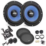 Pyle, Two-Way Component Speaker System, One Pair 6.5" Two-Way Component Kit, Non-Fatiguing Butyl Rubber Surround, 360 Watts w/ 4 Ohm Impedance and 1" High-Temperature ASV Voice Coil