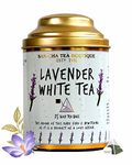 SAN-CHA Tea Boutique, Lavender White Tea, 25 Pyramid Tea Bags, Calming & Relaxing Tea, Silver Needle White Tea, 150 grams