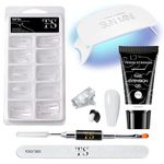 THR3E STROKES NAIL ART KIT POLYGEL NAIL EXTENTION KIT for Builder Gel UV Nail Art Kit Nail Extension Set (UV KIT) (WHITE, UV KIT)