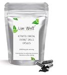 Live Well Supplements™ Activated Charcoal Capsules 2000mg - 120 Capsules Natural Coconut Shells Per Serving of 6 Capsules Vegan & Natural -Bloating, Excessive Flatulence, Gas (120 Capsules)