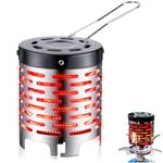 Nicoone Mini Camping Stove,Portable Stainless Steel Camping Stove Heater with Handle,Portable Tent Heater Adaptor for Outdoor Camping Hiking