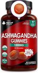 Ashwagandha Gummies 1200mg – High Strength 5% Withanolides - Real Fruit Juice, No Artificial Colours or Flavours – Pure Ashwagandha Root Extract, 60 Vegan Gummys, Gluten Free, UK Made by New Leaf