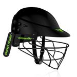 moonwalkr Mind 2.0 Cricket Helmet Head Guard for (58-61) CM Head Size Protective Gear Kids Helmet with 30 air Vents & Endure Impacts up to 160 kmph Batting Helmet & Helmet for Cricket (Medium, Black)